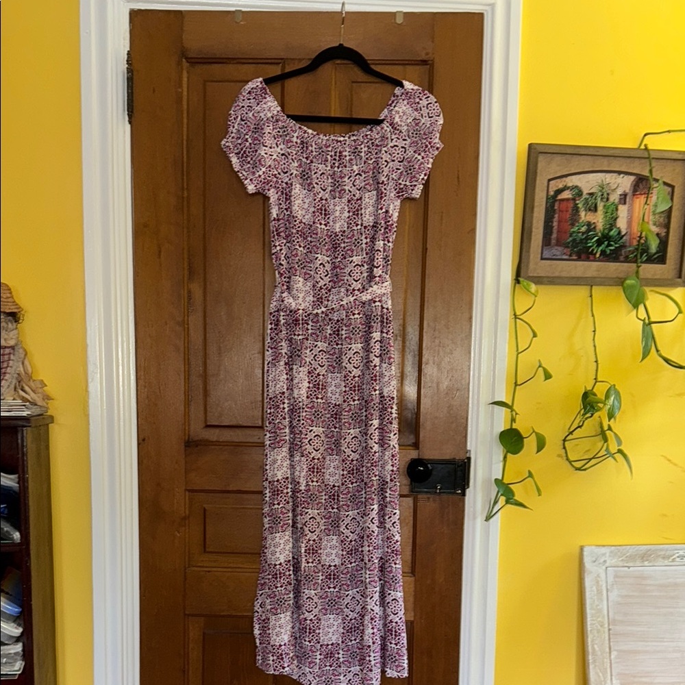 Loft—Purple Patterned Dress—sz small